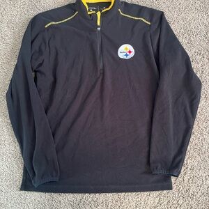 Antigua Black and Yellow Long Sleeve Quarter-Zip